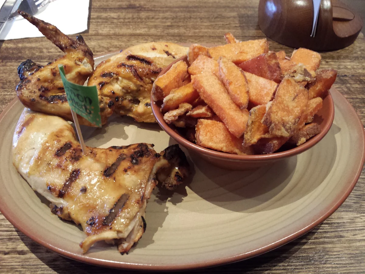 Half Chicken with Sweet Potato Fries