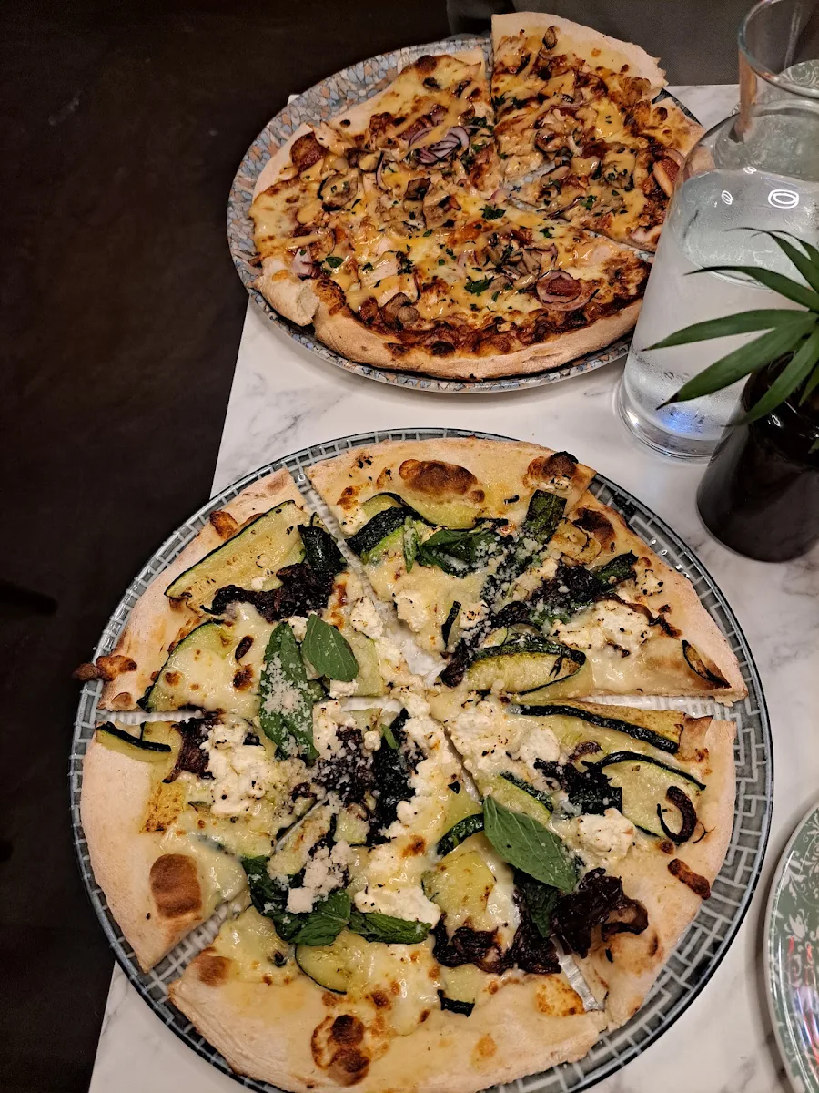 Ricotta Pizza with Hot Salami Added