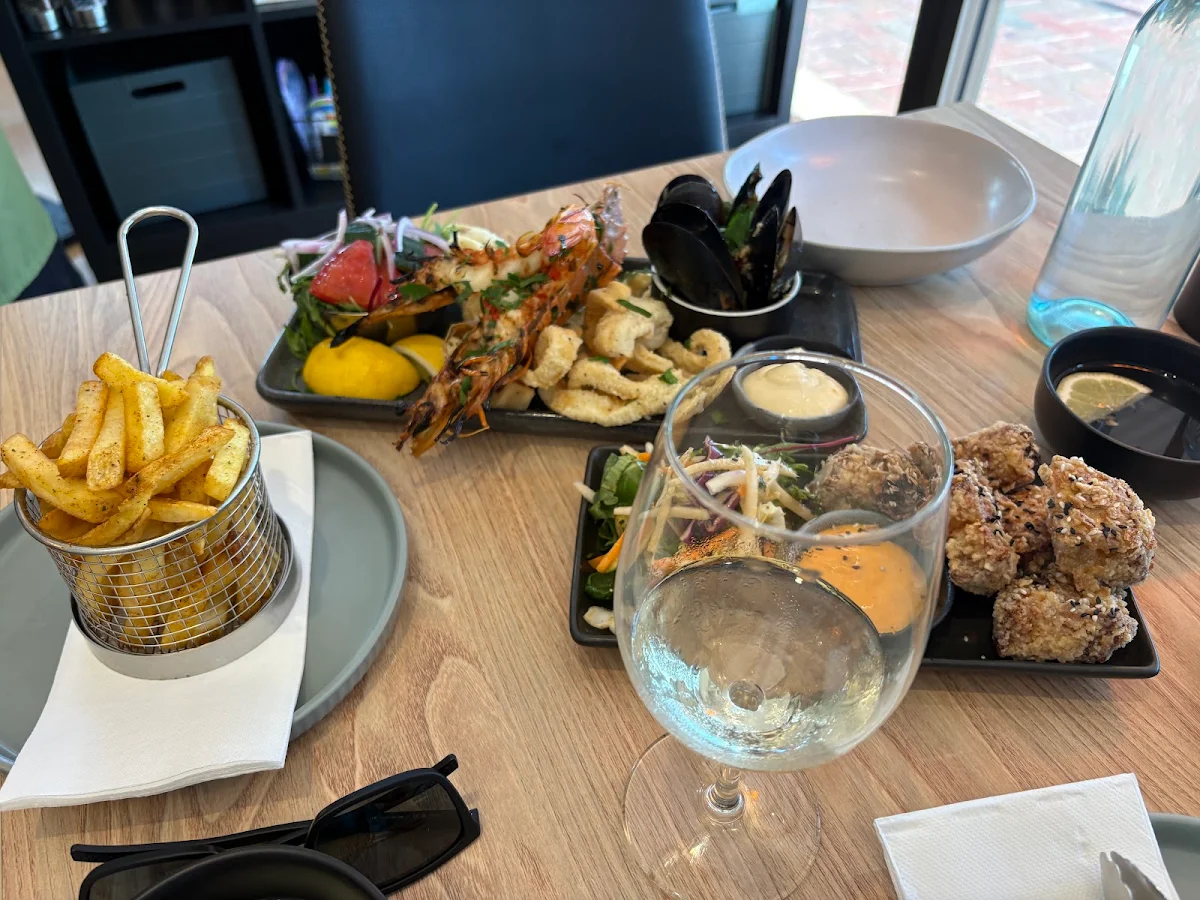 Pork Belly Bites Seafood Platter & Chips