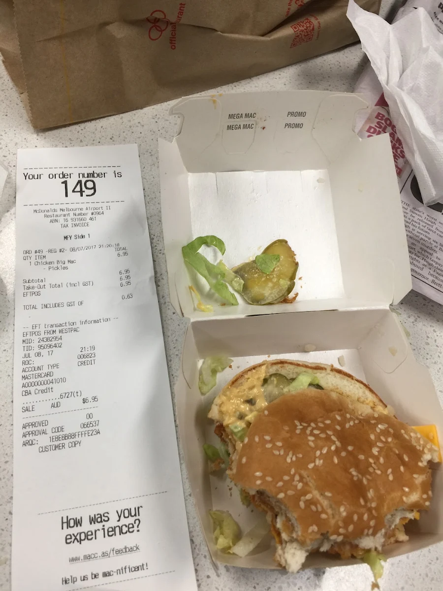 Pickles, McDonald's Melbourne Airport