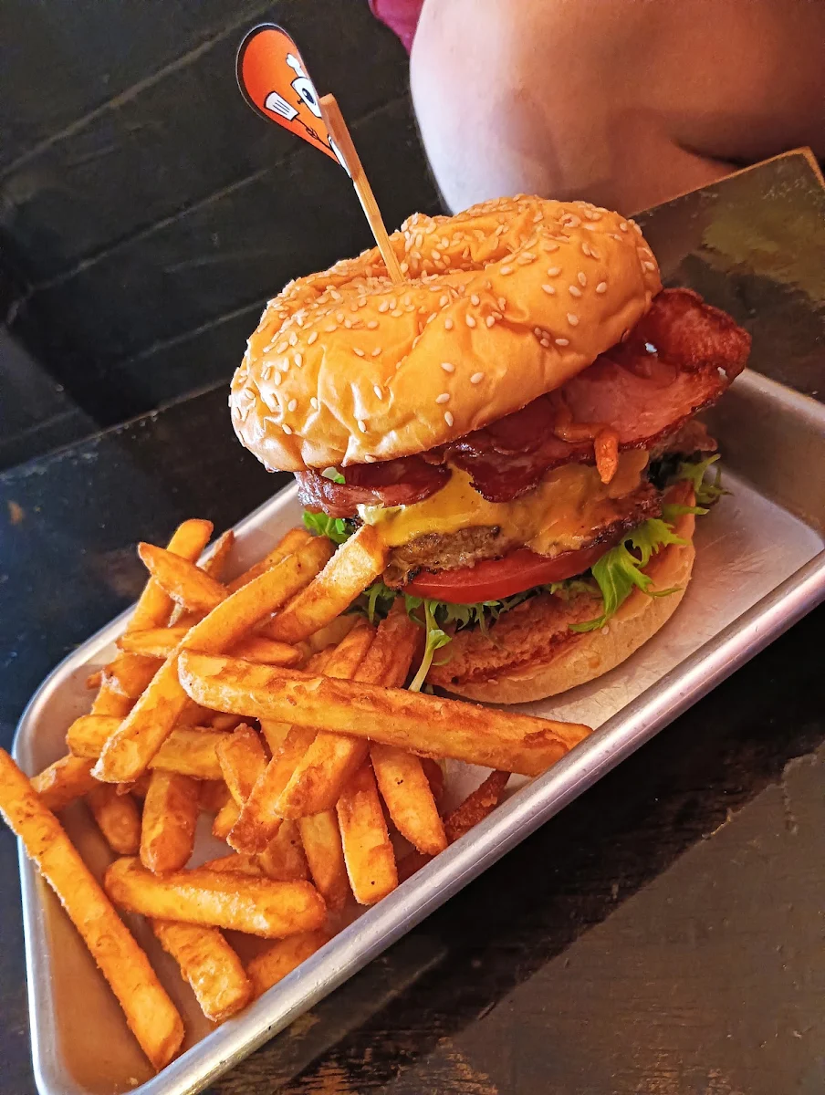 Beef Burger, The Robot Bun Factory Cafe