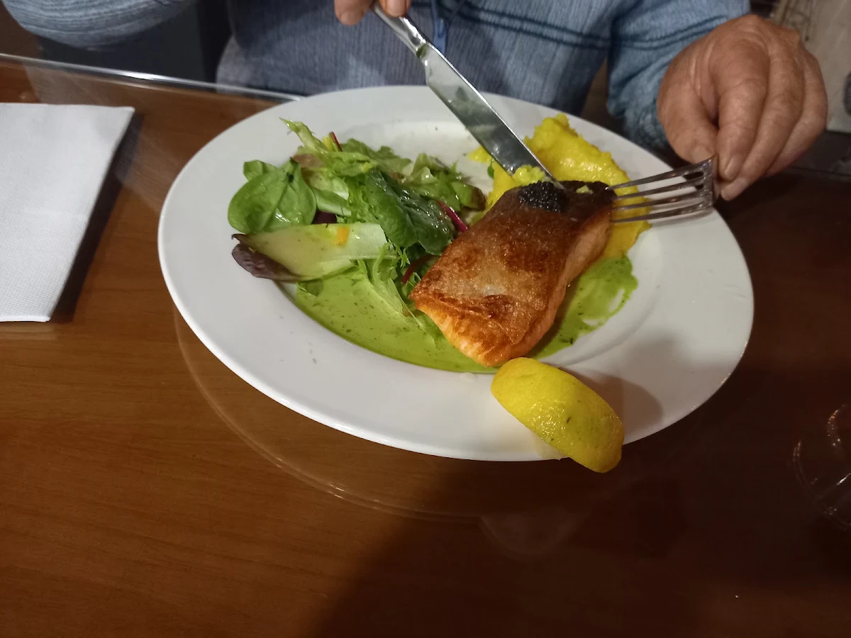 Seared Salmon with Caviar and Green Goddess Sauce
