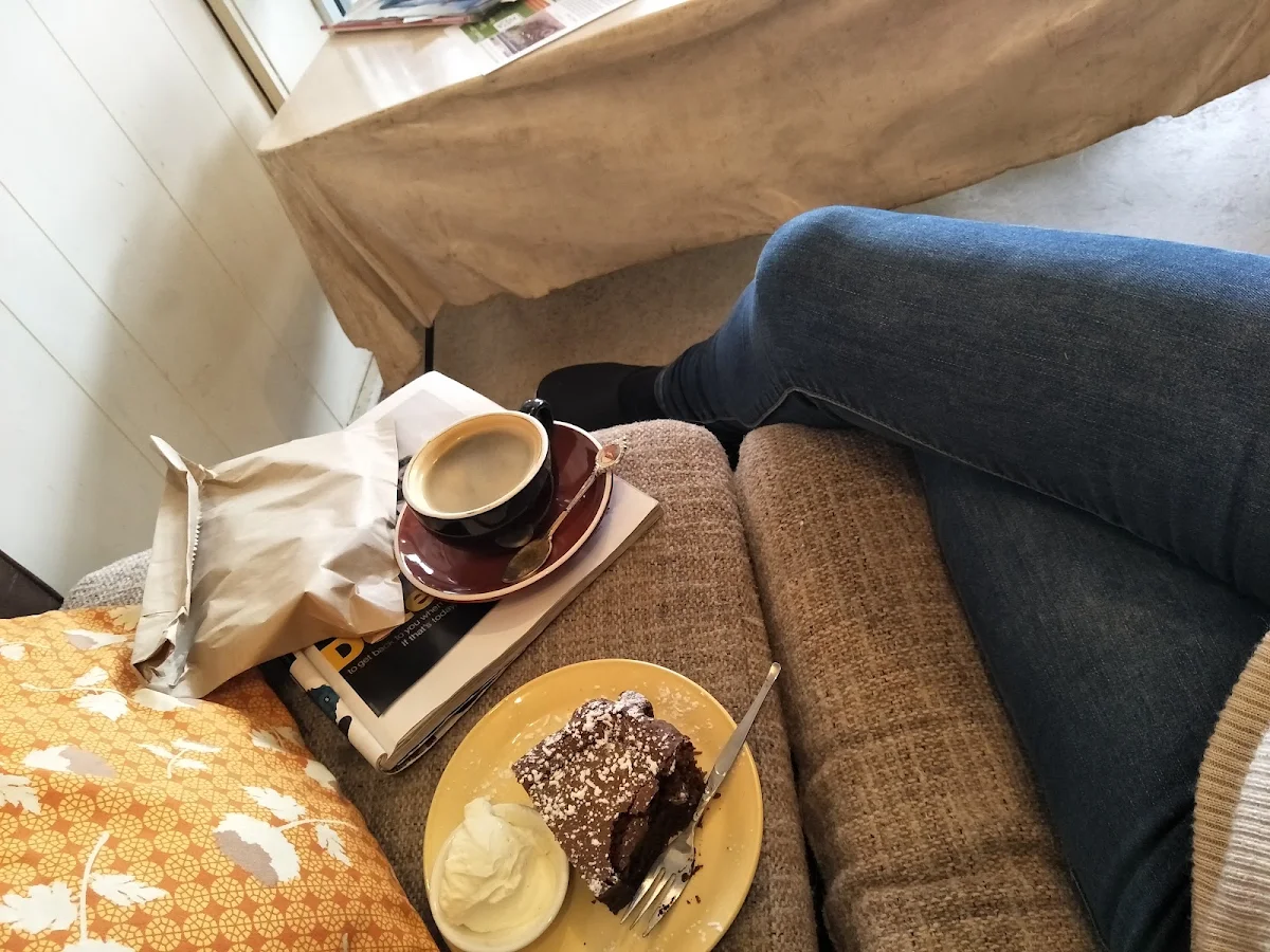 Chocolate Brownie with a Long Black and One to Go