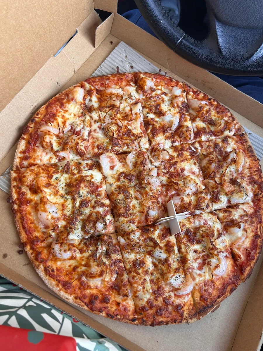 Garlic Prawns Pizza, Richmond Village Pizzeria