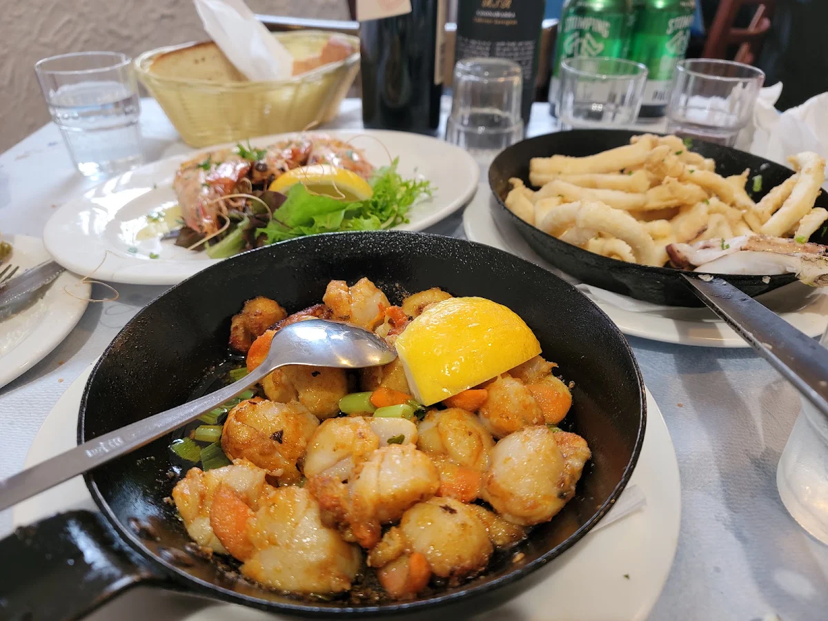 Scallops and Squid, Jim's Greek Tavern