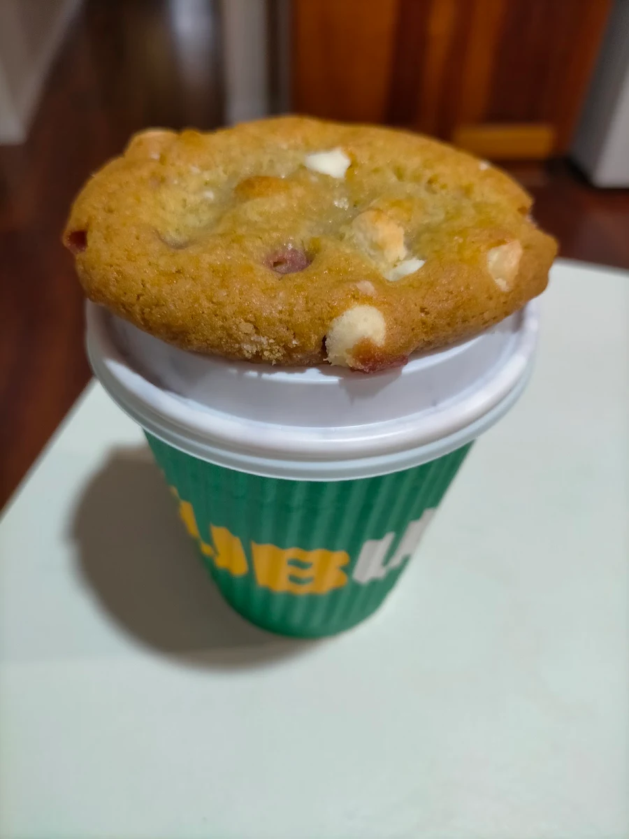 Latte with a Raspberry Cheesecake Cookie, Subway Waurn Ponds