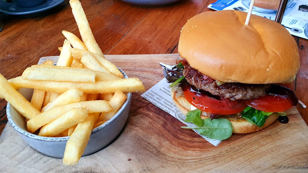 Beef Burger and Chips, Garden Terrace Cafe