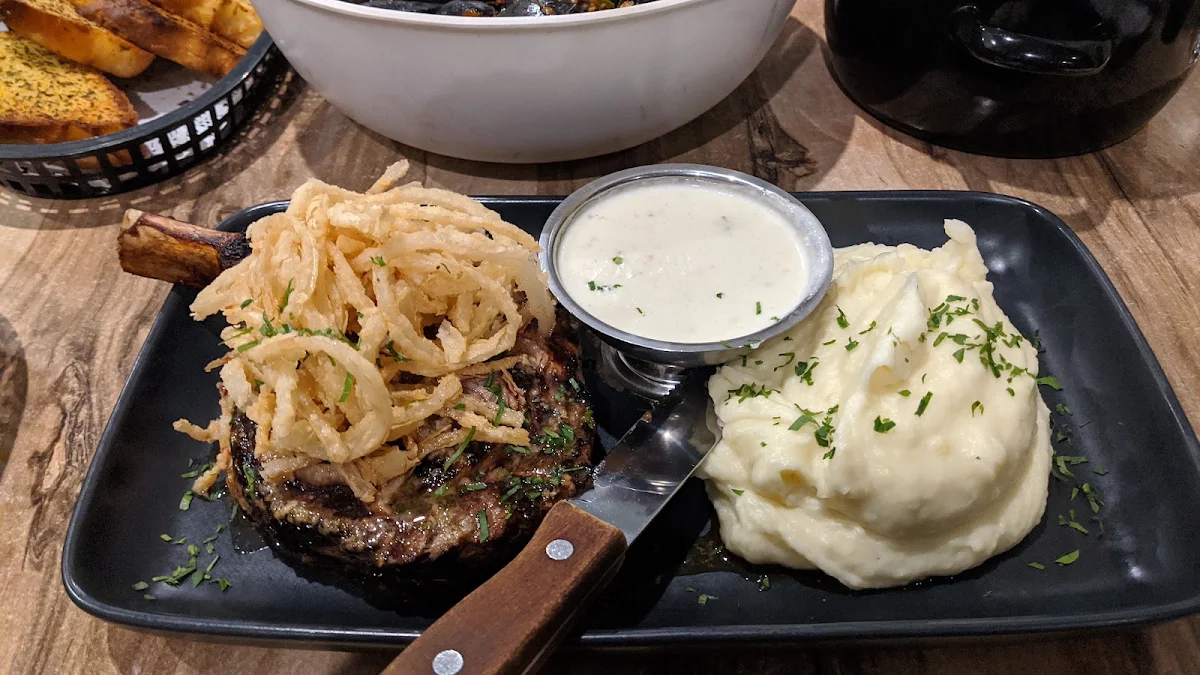 Rib-Eye on Bone with Mash Potatoes