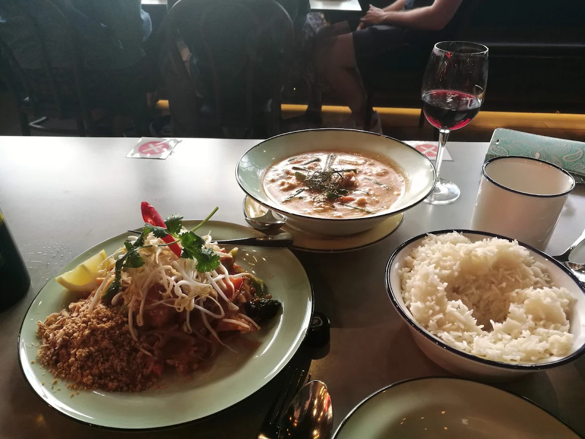 Chicken Penang Curry and Vegetable Pad Thai
