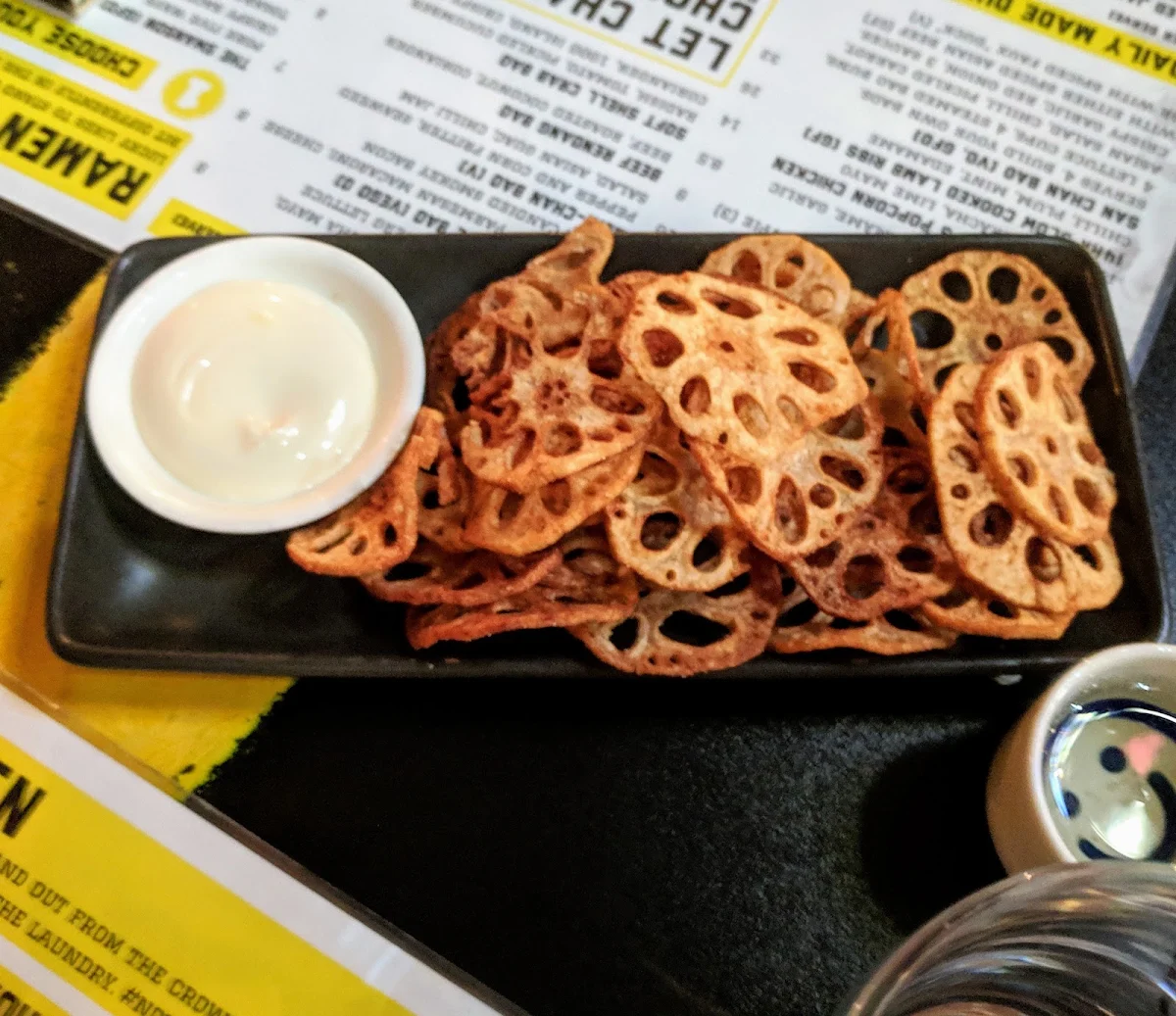 Lotus Root Chips, Lucky Chan's Laundry & Noodle Bar