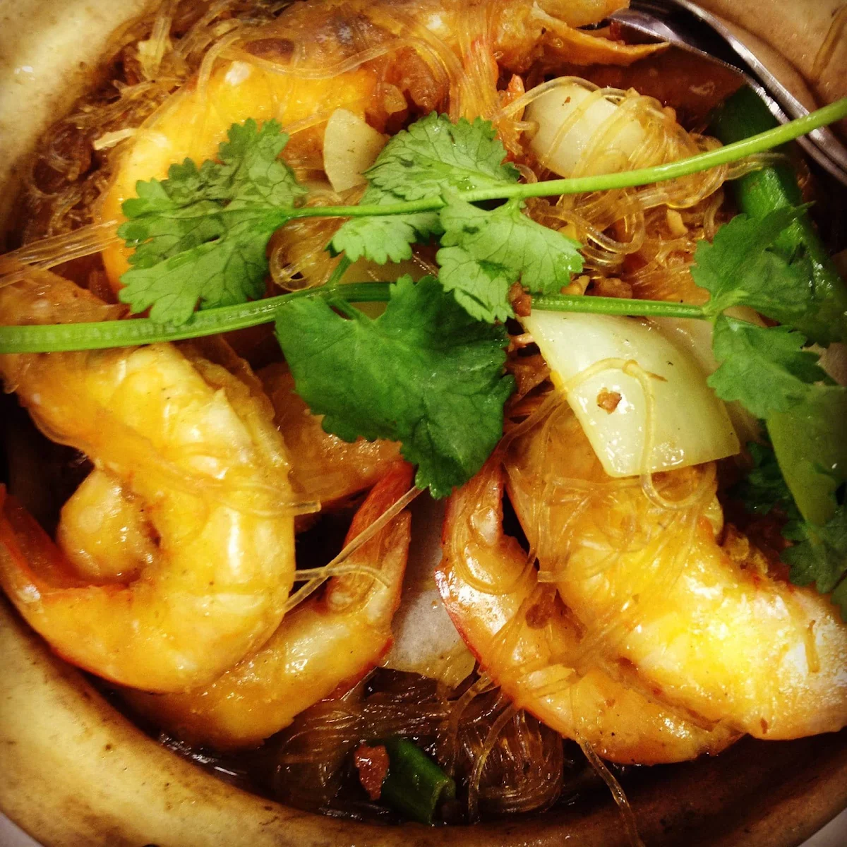 XO Vermicelli King Prawn Claypot with Shell