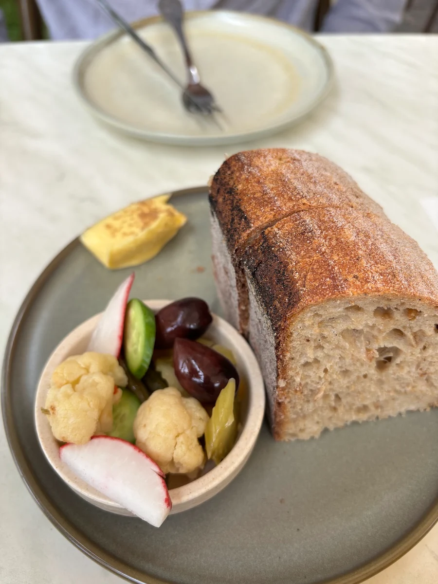 Sourdough with House Made Butter with Pickled Vegetables