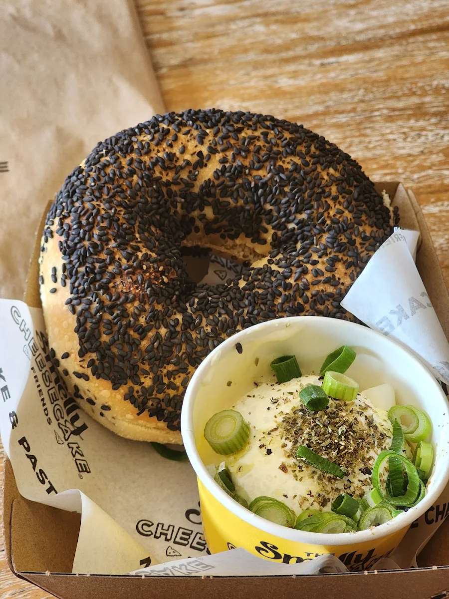 Black Sesame Bagel Shallot Cream Cheese
