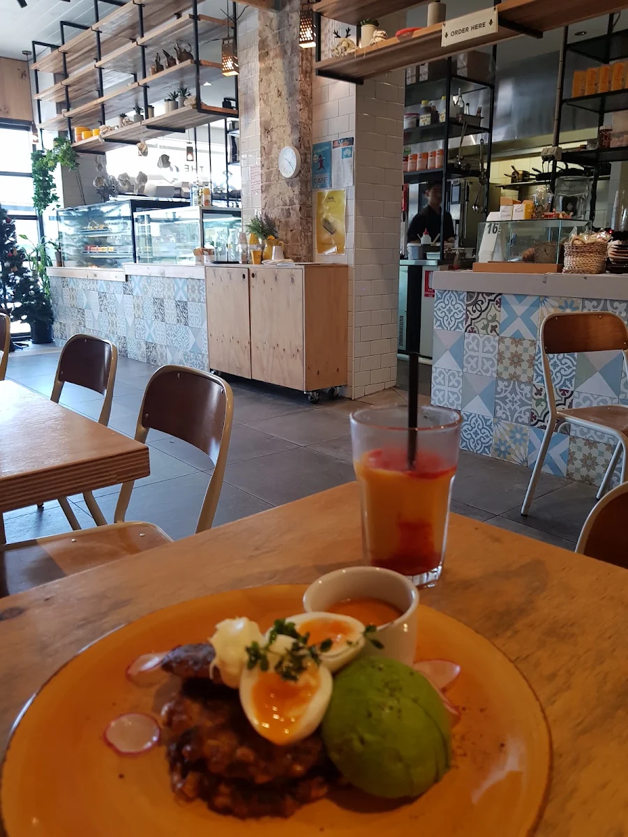 Crispy Corn Fritters Mango Strawberry Cool Drink