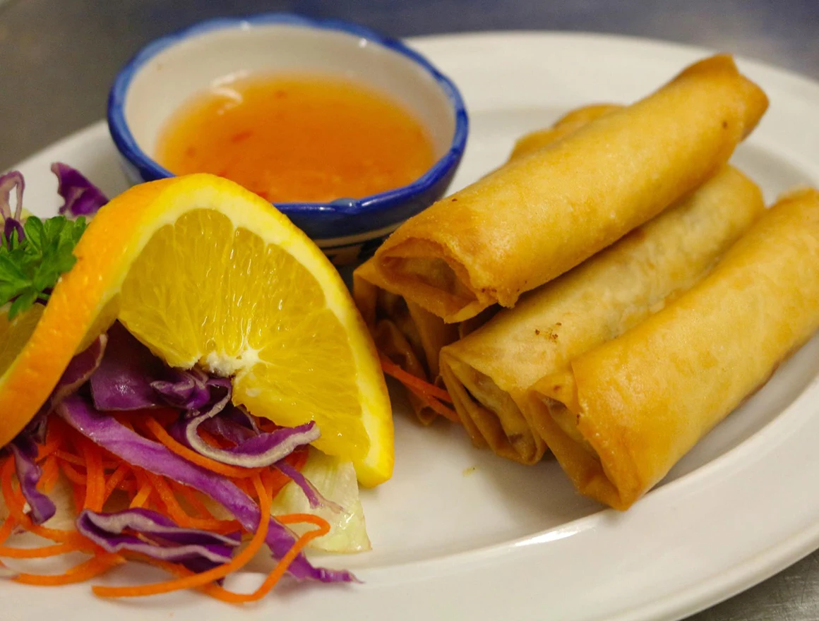 Spring Roll, Sweet Basil Thai Restaurant Caboolture South