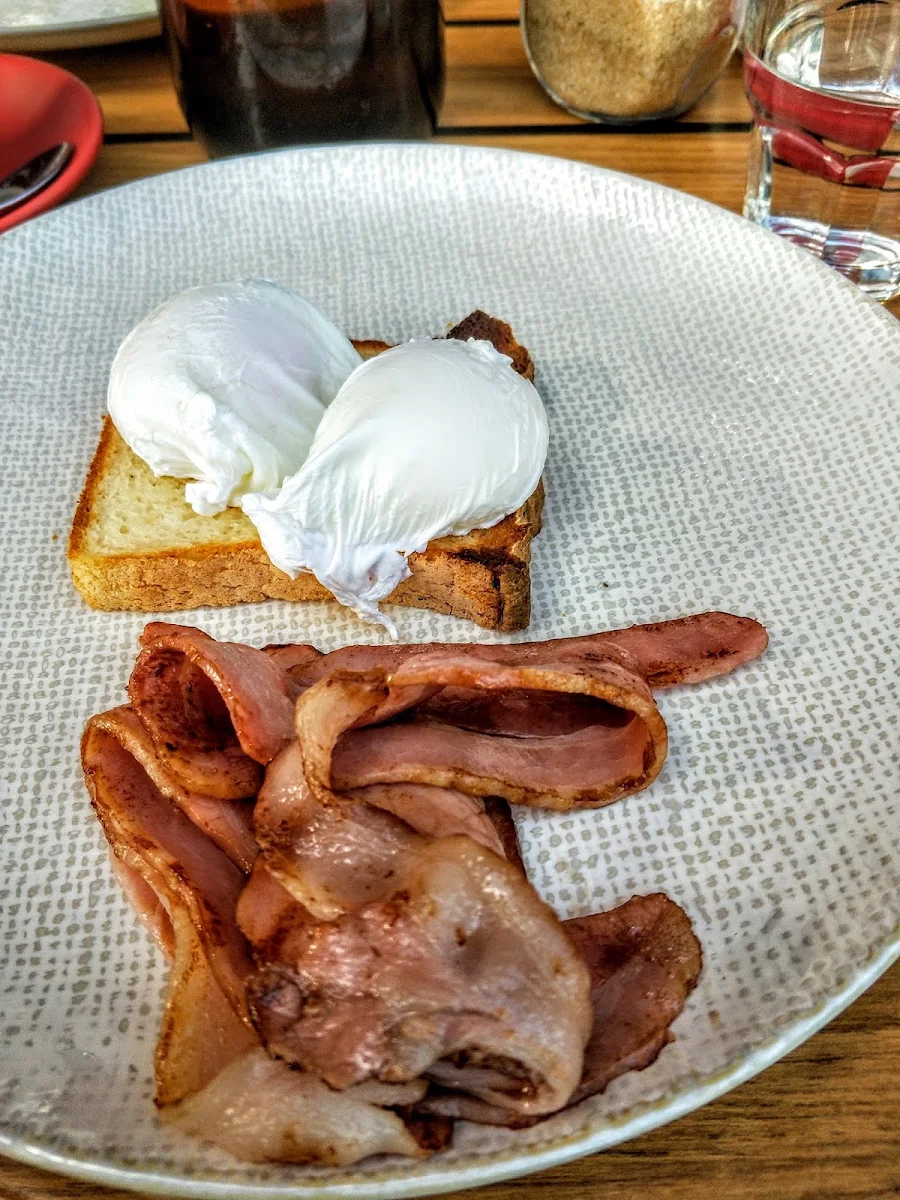 Poached Egg and Bacon on Gluten Free Toast