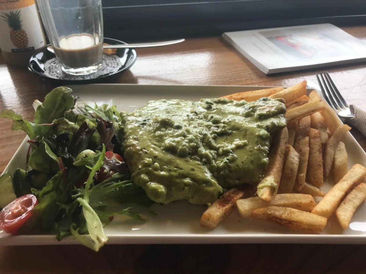 Grilled Chicken Breast with Avocado Sauce Maybe a Little to Much Sauce