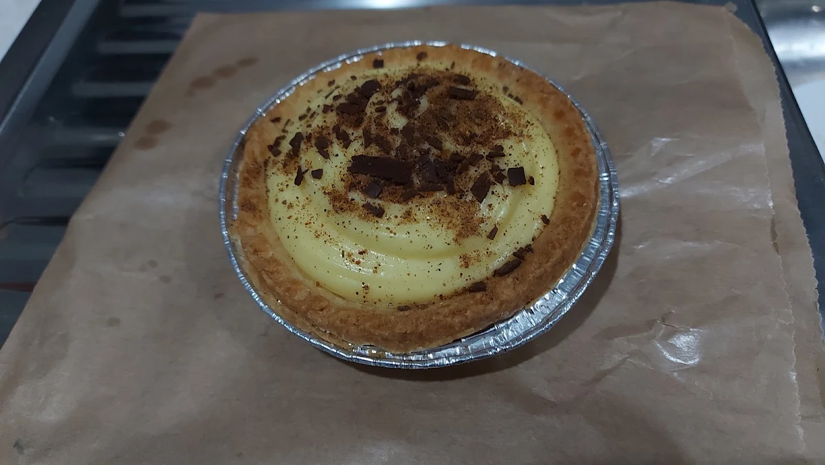 Custard Tart with Chocolate on Top