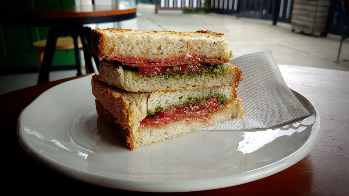 Salami Pesto Cheese Toastie
