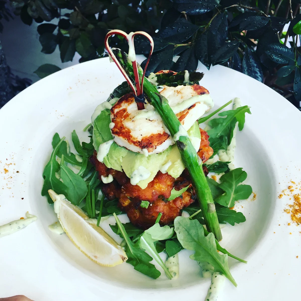 Corn Fritter Stack, Harvest Cafe