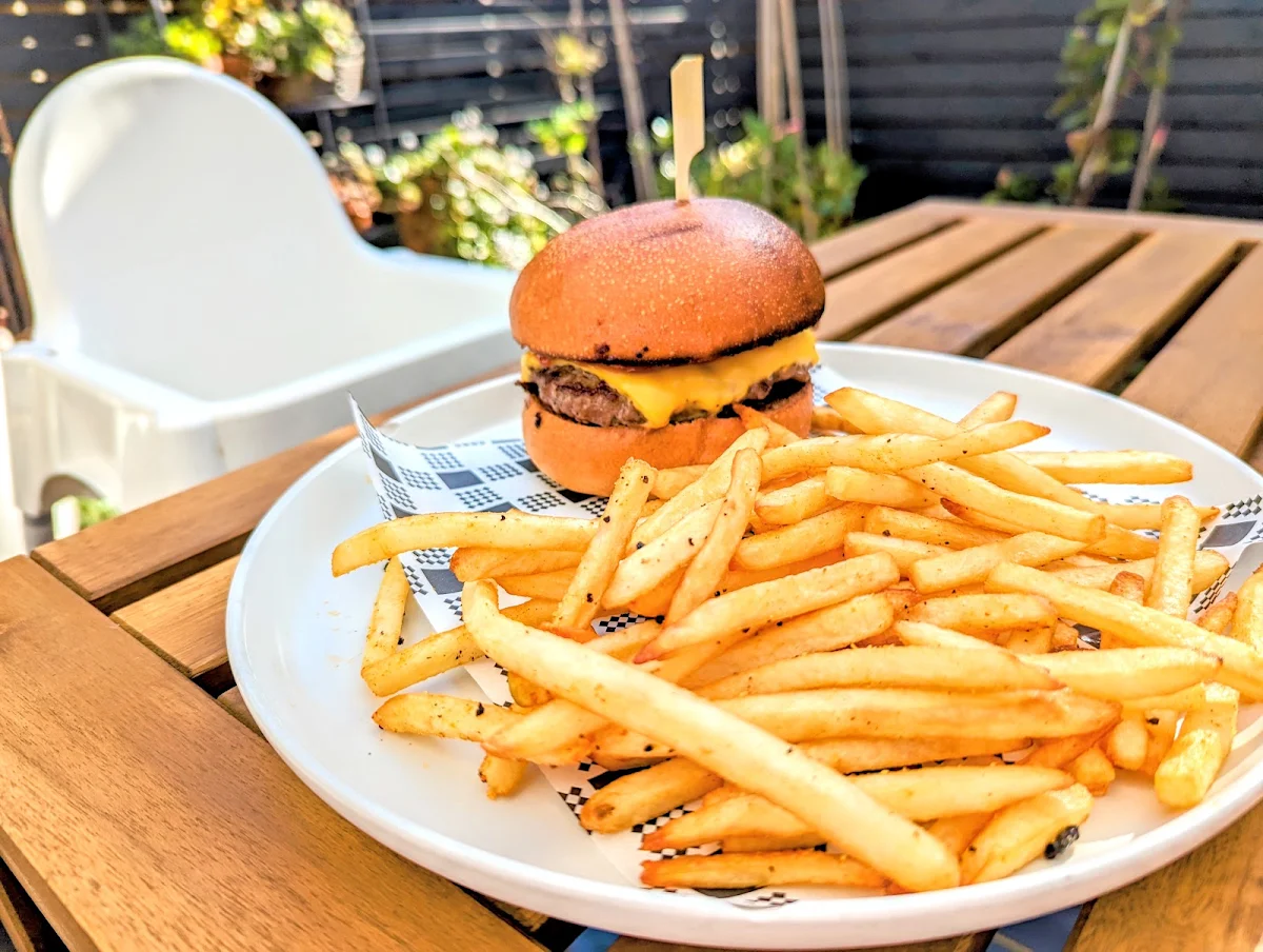 Cheese Burger and Fries