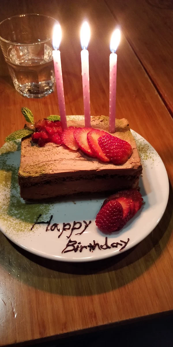 Chocolate Mousse and Matcha Birthday Cake