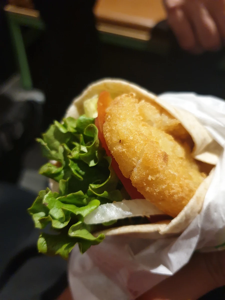 Hash Browns Wrap with Lettuce and Tomato
