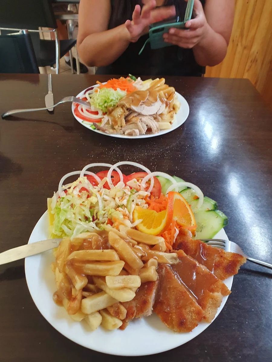 Chicken Schnitzel with Chips and Salad