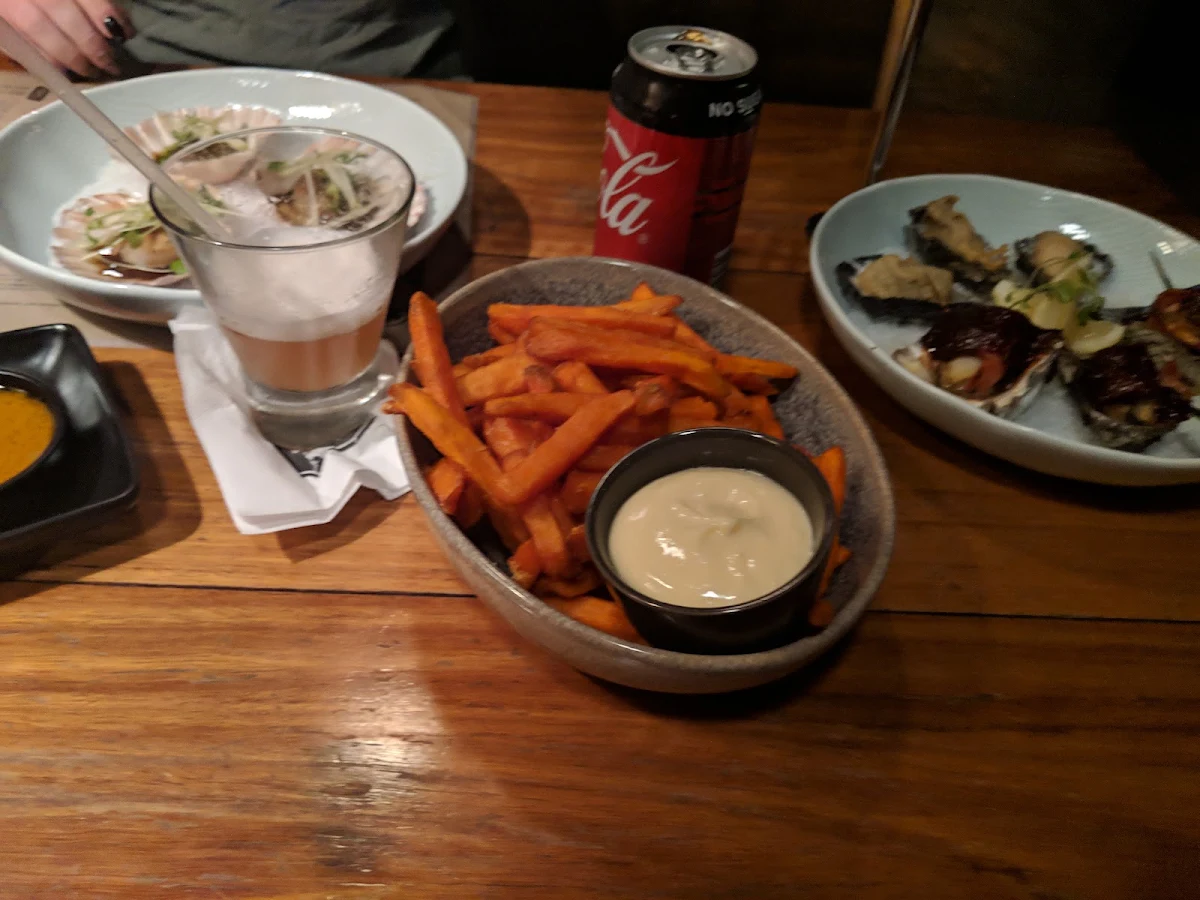Roasted Scallops, THE DISPENSARY Coffee · Kitchen · Bar