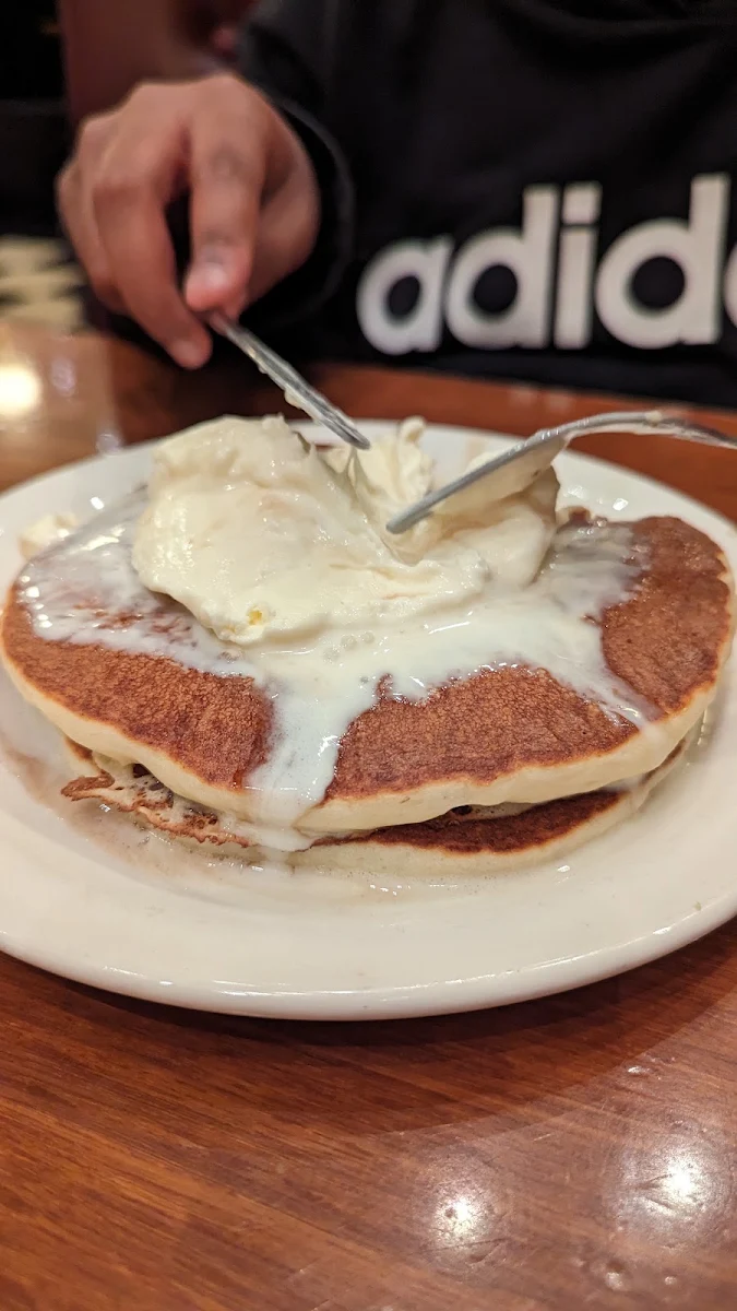 Short Stack Pancakes with Vanilla Ice Cream
