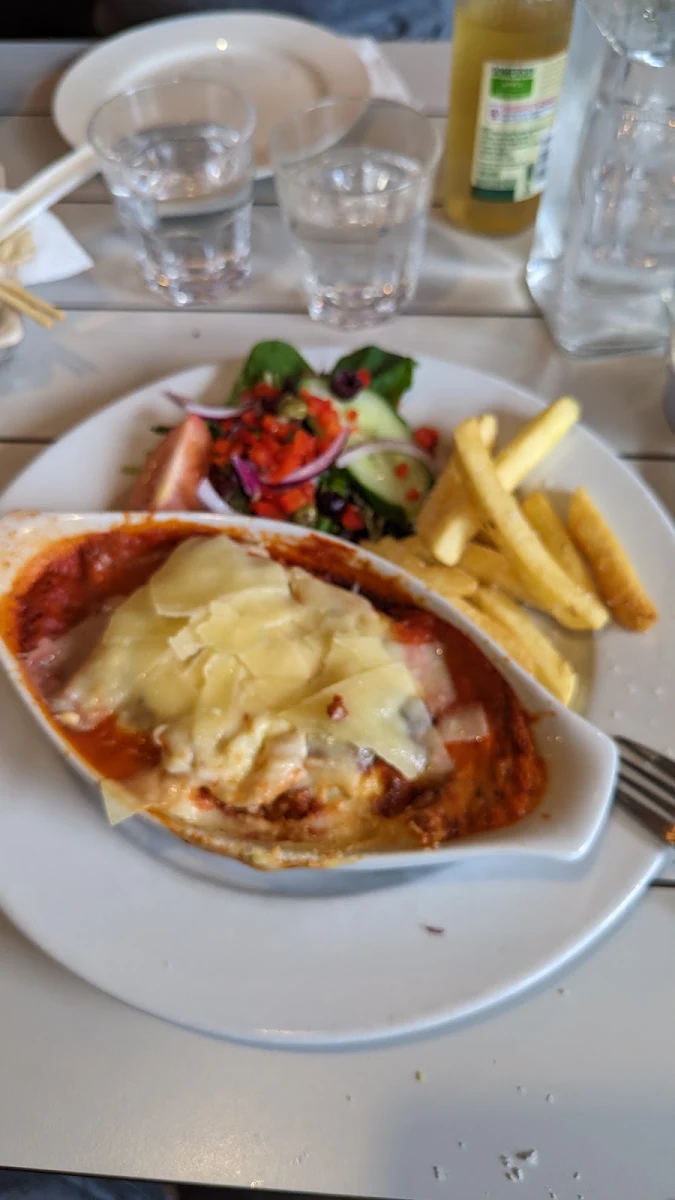 Beef Lasagne, Earth 'n' Sea Pizza