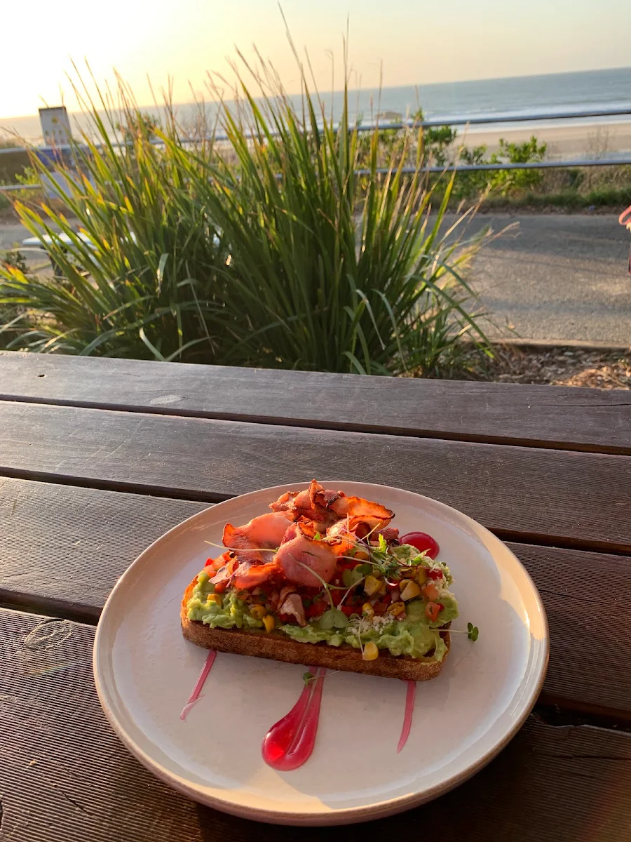 Smashed Avocado with Crispy Bacon, COAST Lighthouse Beach