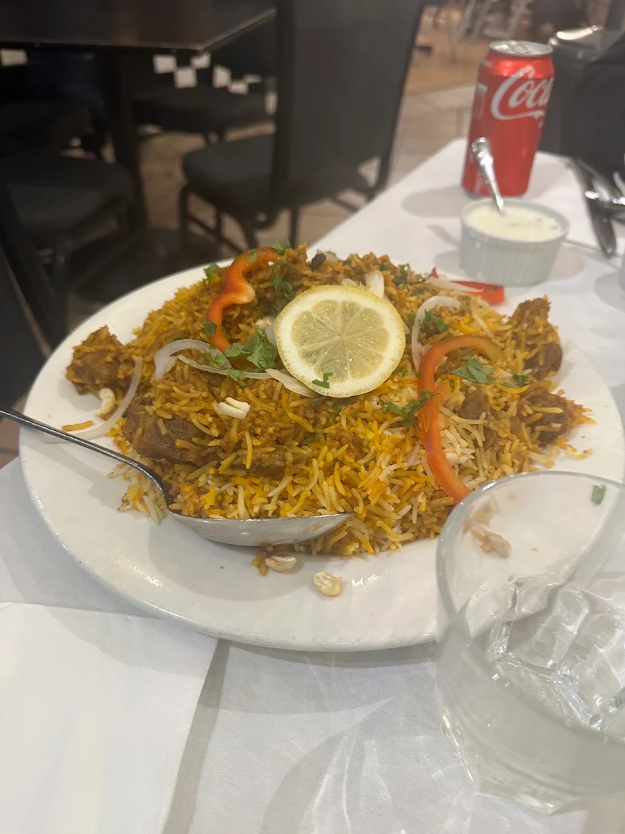 Goat Biryani Rice, Halims Indian Taj Restaurant