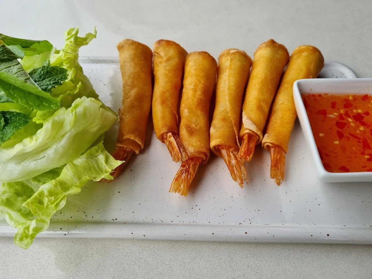 Deep Fried Spring Rolls With, Lemongrass Restaurant