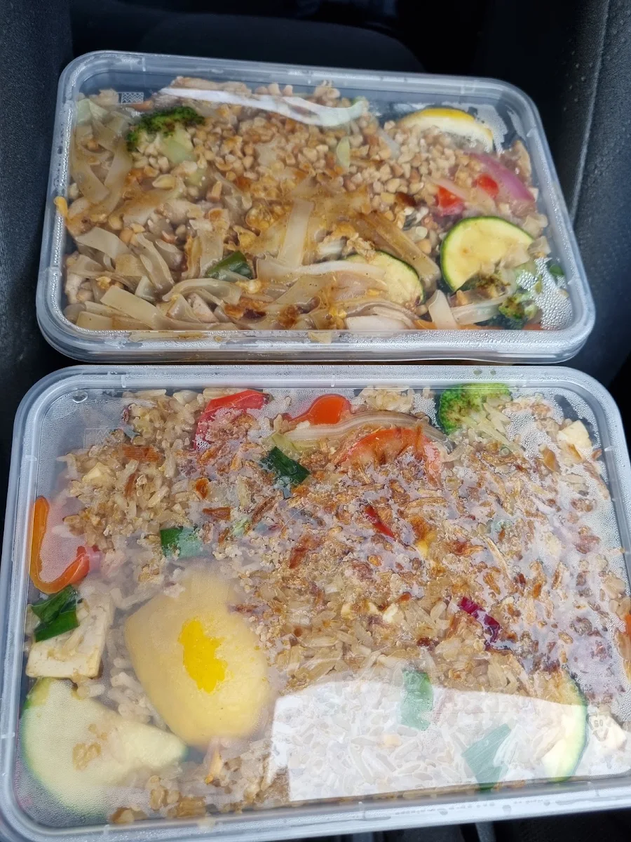 Pad Thai Chicken and Vegetarian Fried Rice