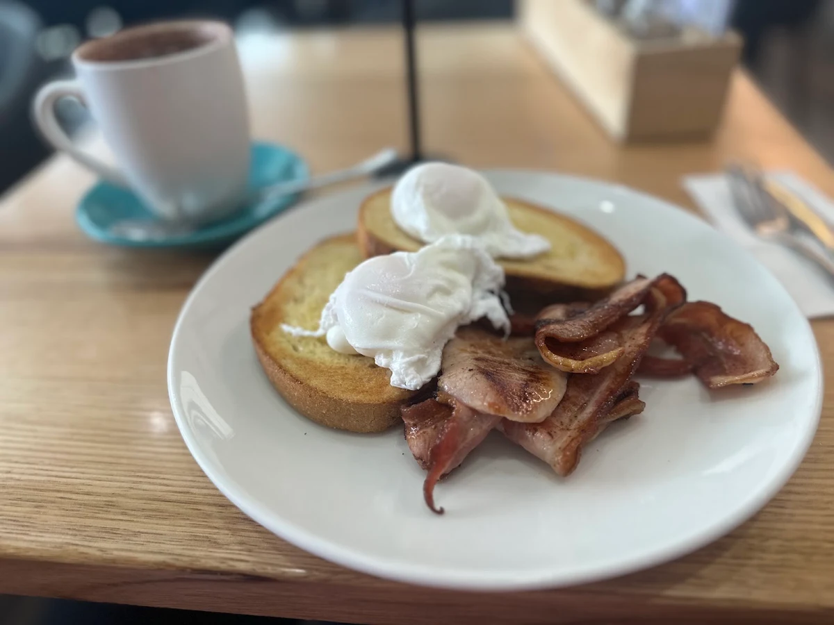 Poached Gags on Toast with Bacon