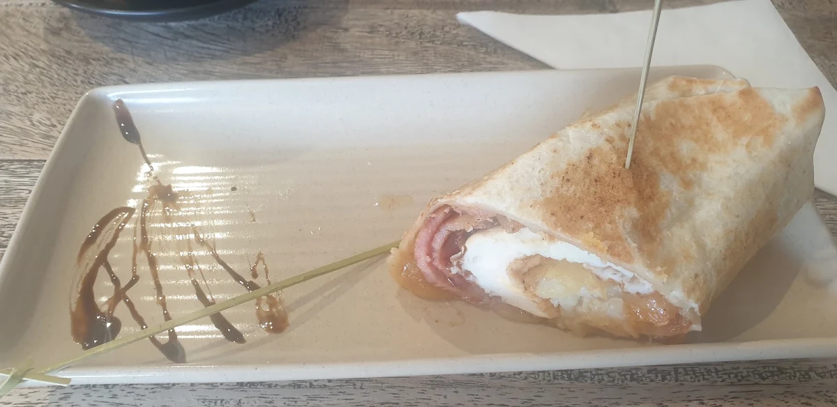 Bacon and Egg Wrap, Grindstone Coffee House