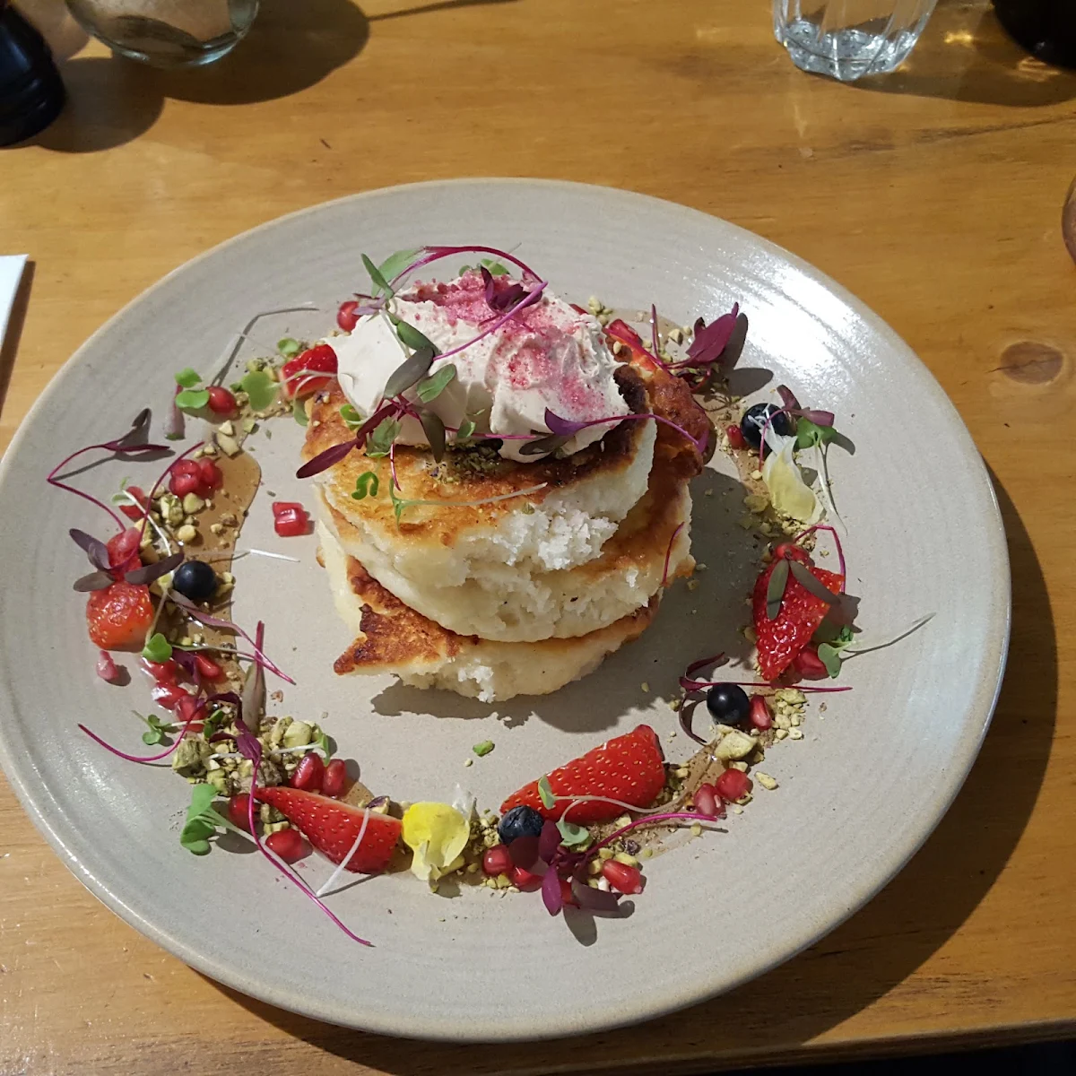 Ricotta Pancakes with Coffee Mascarpone