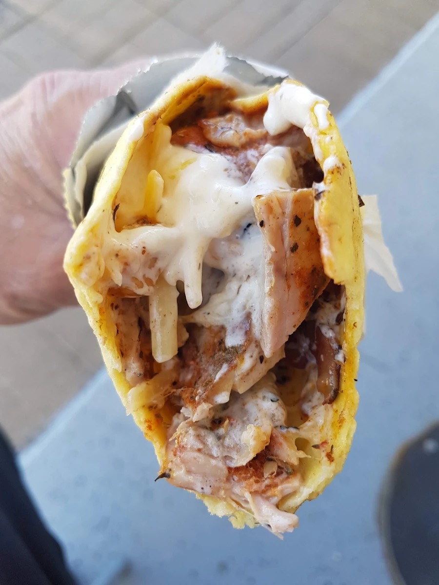 Chicken Yiros with Only Garlic Sauce and Cheese