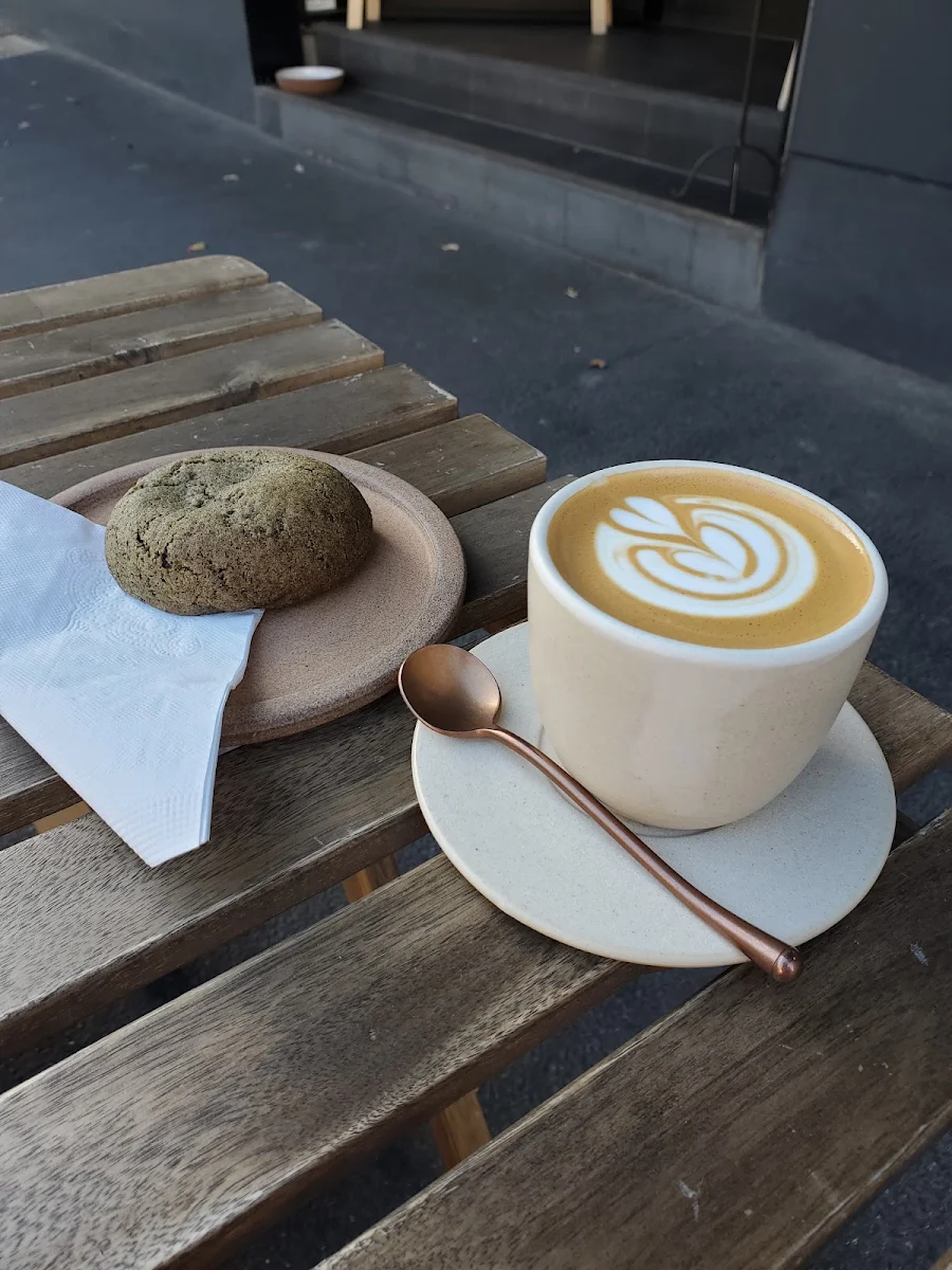 Green Tea Mochie Cookie and Flat White, Gaea