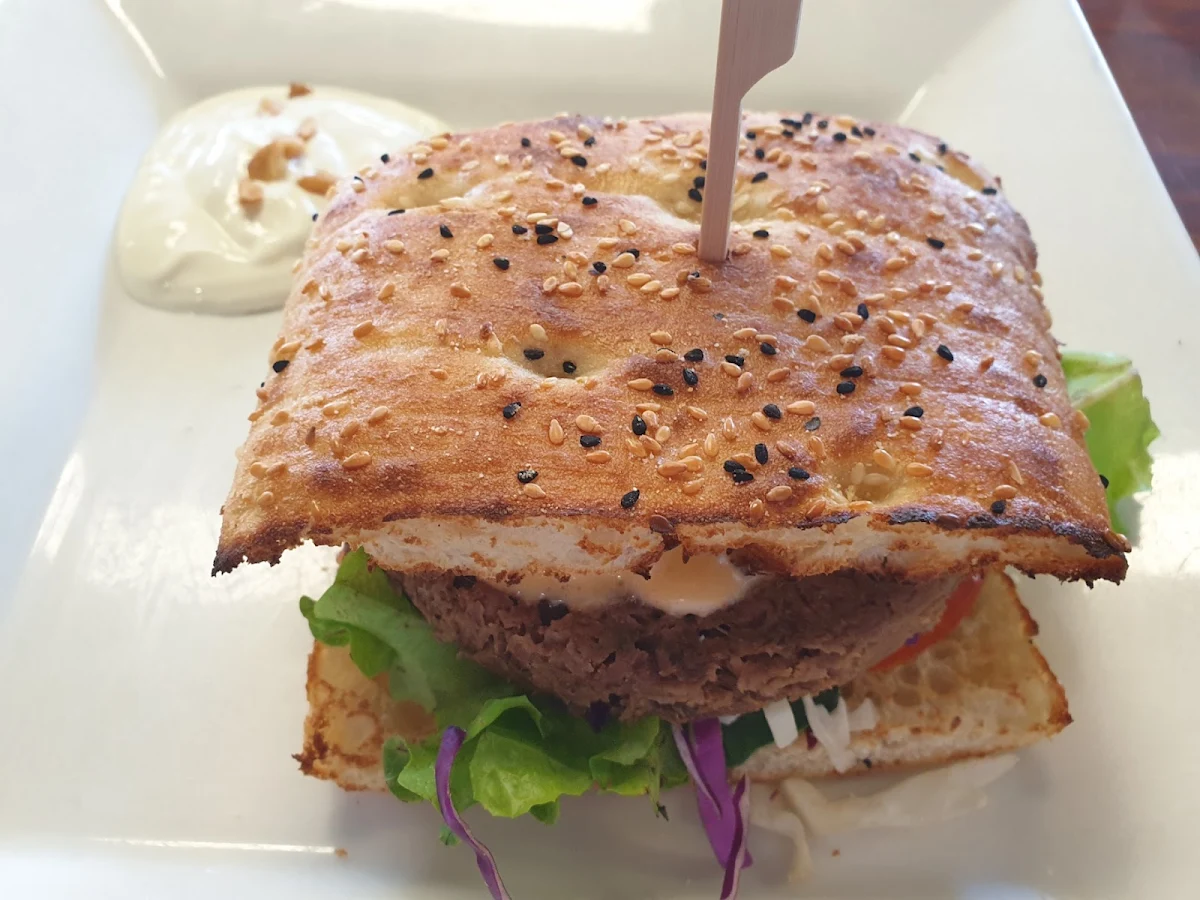 Pulled Lamb Burger, MK Bower cafe