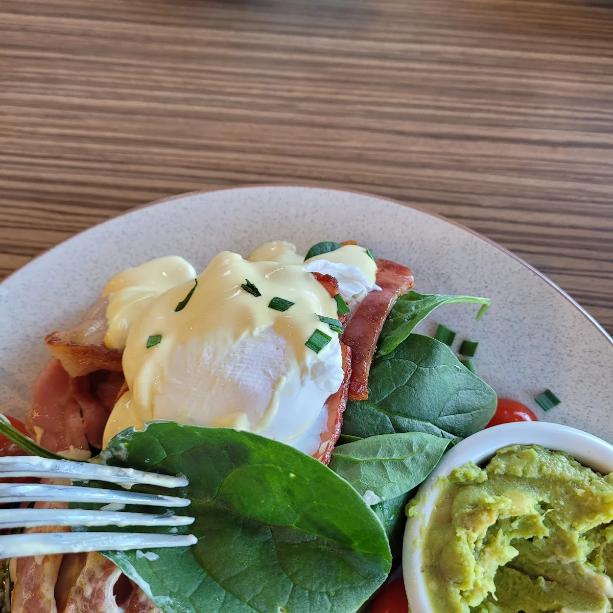 Eggs Benedict with Smashed Avocado, The Coffee Club Café