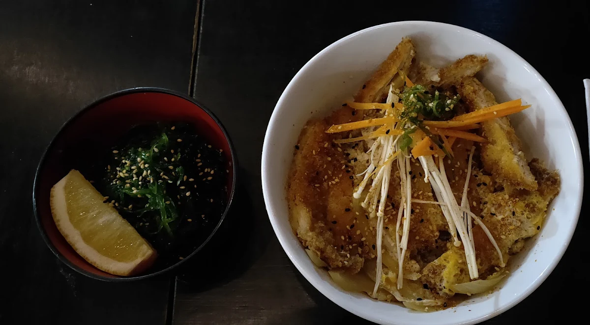 Seaweed Salad and Chicken Katsu Don