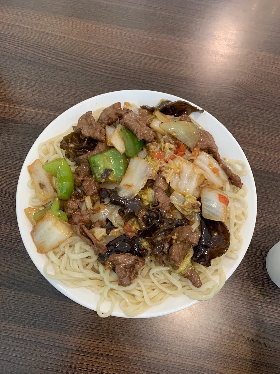 Stir Fried Beef in Black Bean Sauce with Rice