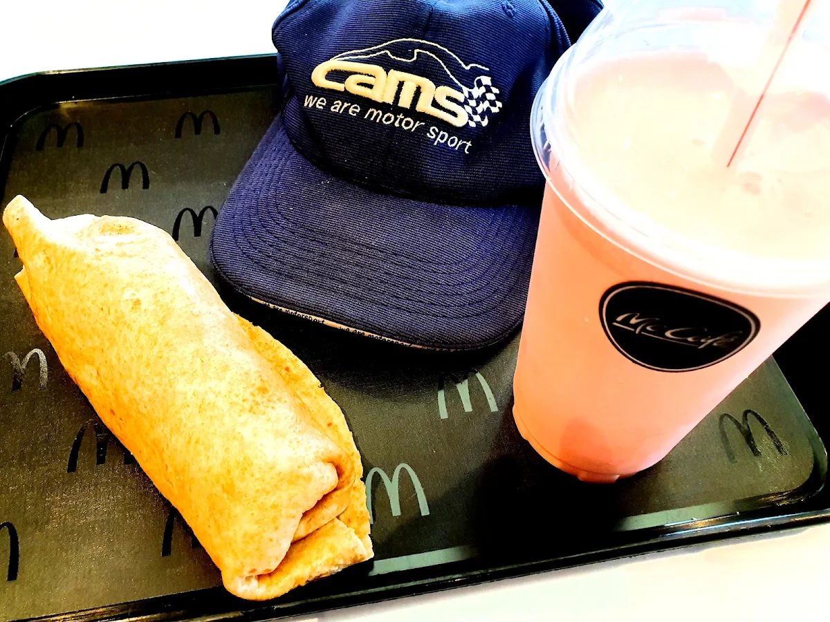 Grilled Chicken Caesar Wrap & Strawberry Shake