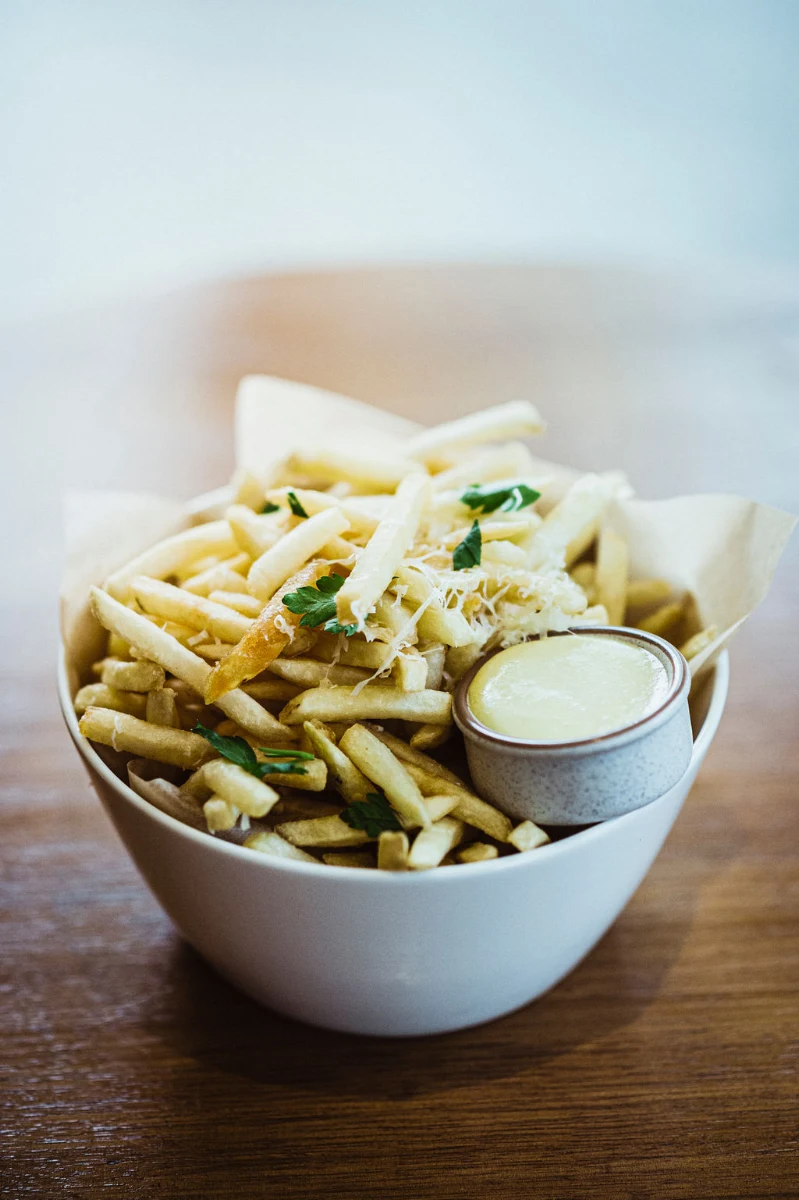 Shoestring Fries Grated Pecorino & Garlic Aioli