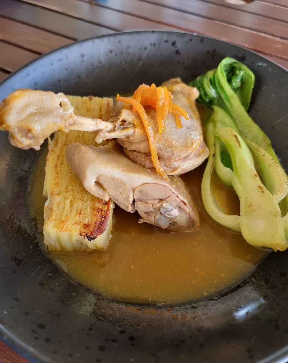 Braised Duck Leg in Mandarin Sauce with Potato Galette