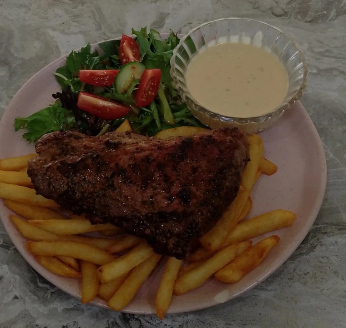 Steak with Chips, Mango's Nuts Cafe & Restaurant