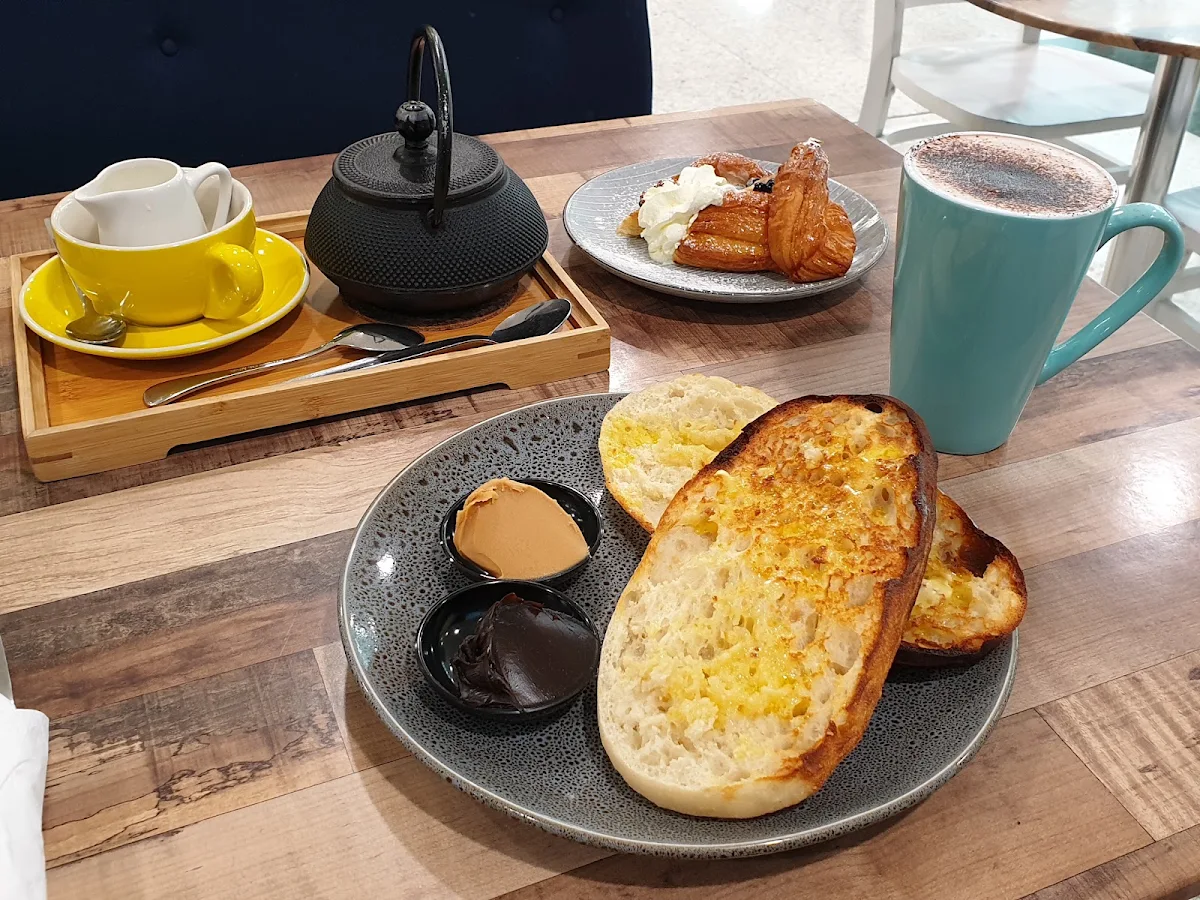 Turkish Toast Hot Chocolate Blueberry Danish Earl Grey Tea