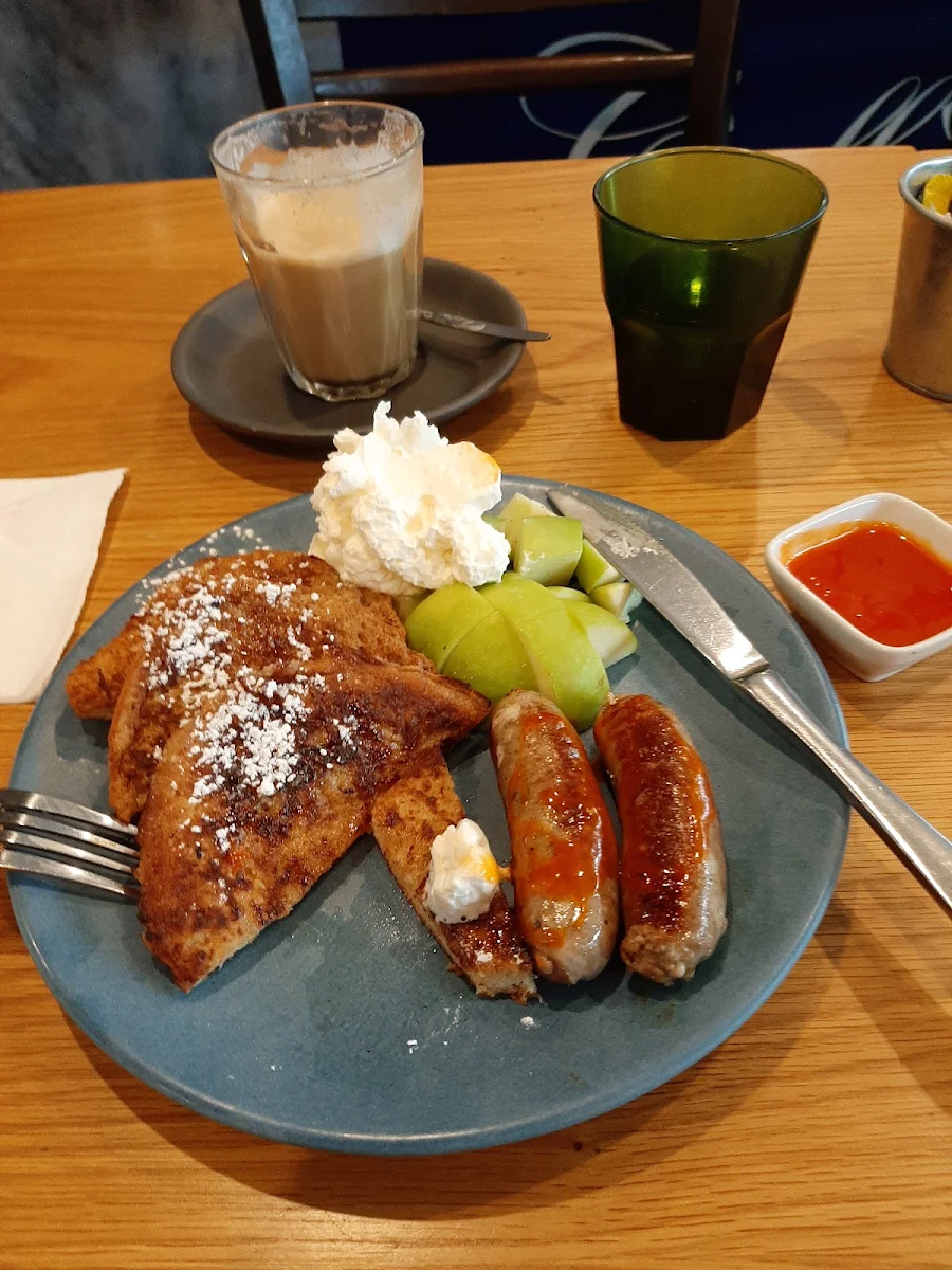 French Toast with Chipolatta's and Chilli Sauce